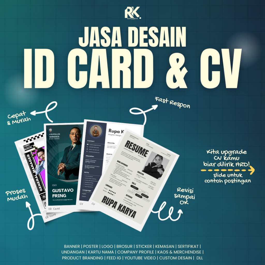JASA DESAIN ID CARD & CV | BUAT DESAIN KAMU JADI NAIK KELAS