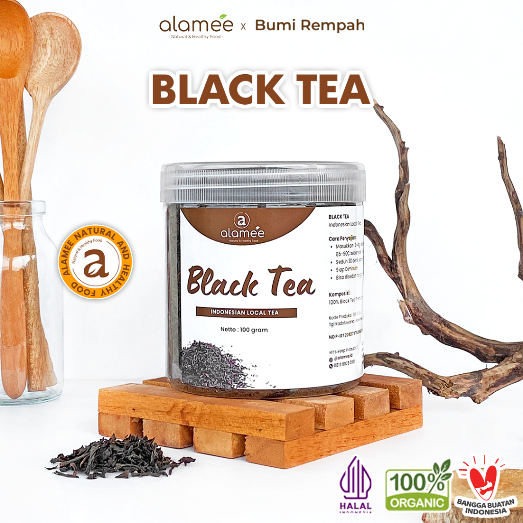 

ALAMEE Black Tea Teh Hitam Organic Kering Organik Blacktea Minuman Herbal Siap Seduh Minum 100gr