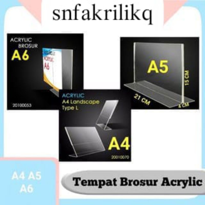 

TENT HOLDER ACRYLIC//TEMPAT BROSUR ACRYLIC A4-A5-A6//TENT CARD ACRYLIC//ACRYLIC QRIST BARCODE