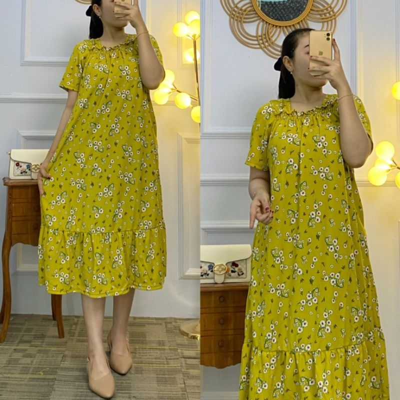 Daster midi Fuji motif bunga