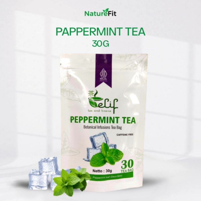

ELIF TEA AND TISANE Peppermint Tea | Teh Daun Mint | Batuk Pilek Sakit Tenggorokan | Pure Herbal Tea Series | 30 Tea Bag