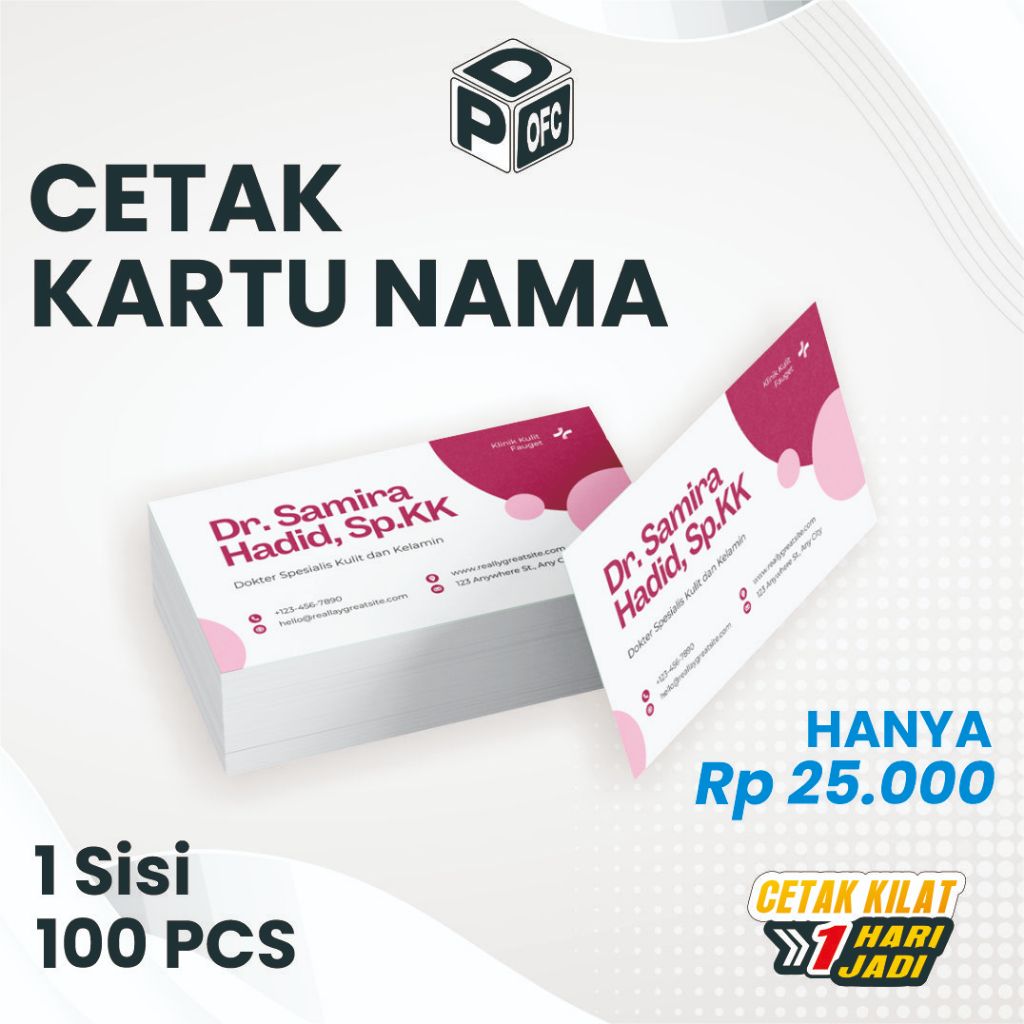 

MURAH CETAK KARTU NAMA / Kartu Nama Instansi / Cetak 1 sisi Kartu Nama Pede Official