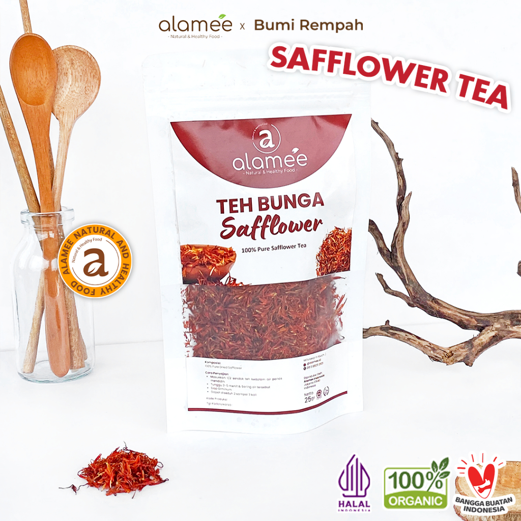 

ALAMEE Teh Bunga Safflower Herbal Tea Original Organik 25gr Alami Siap Seduh Minum Minuman Sehat Organic