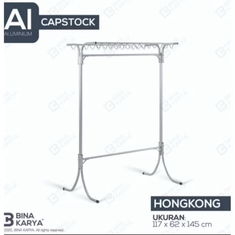 Jemuran Baju Alumunium Capstok atau Jemuran Gawang Hongkong BINA KARYA