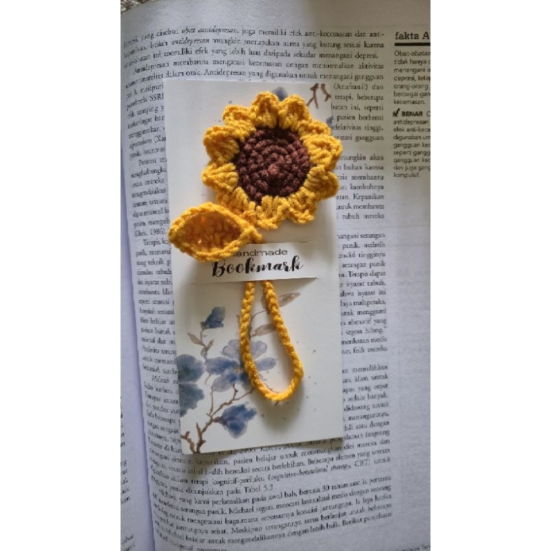 

Pembatas buku rajut motif bunga matahari || sunflower bookmark || sunnyhook bookmark|| bonus freebies