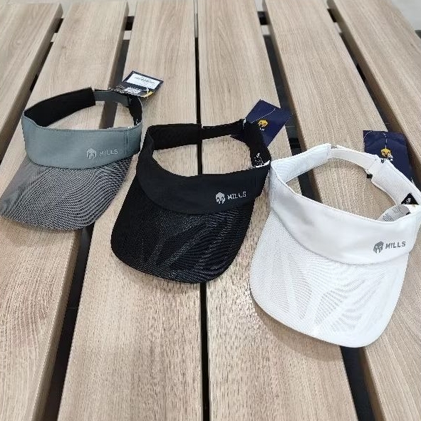 Topi Visor - Mills Visor Run Cap - Black [A4 4076 10] - Original