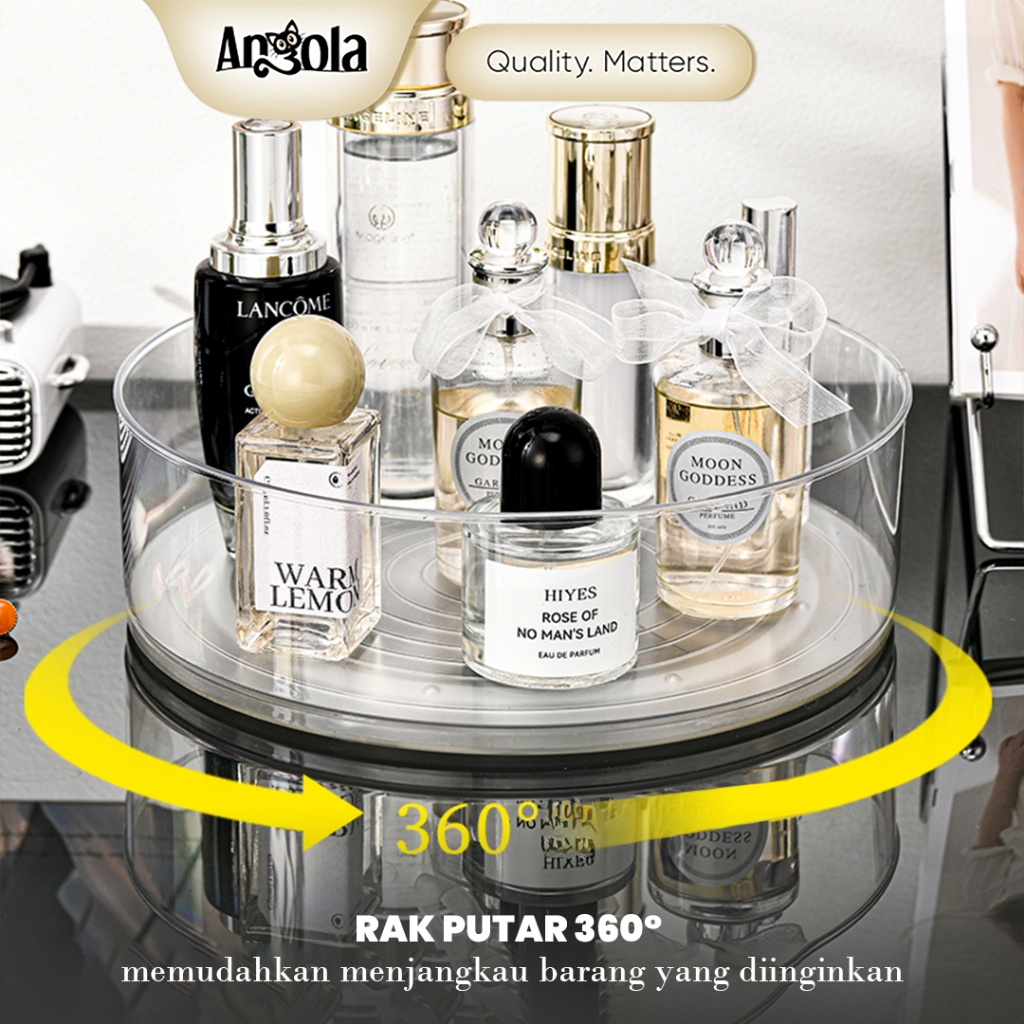 ANGOLA Rak Buah / Skincare / Bumbu / Rak Putar Transparan C97 Kitchen Rack Organizer/ Rak Serbaguna