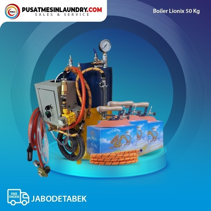 Boiler Kenzo 50 Liter + 3 Setrika Uap Model Geser (Full Otomatis)