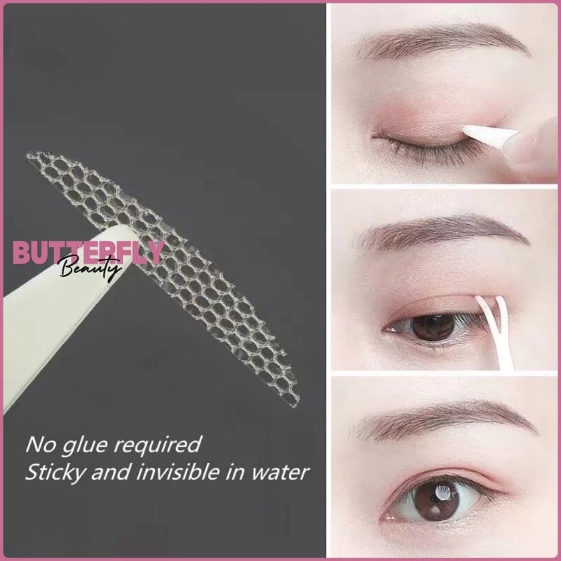 Skot Mata Double Eyelid Veil Tape Kelopak Mata Bening Tahan Air Jaring Lipatan Mata Scott lace
