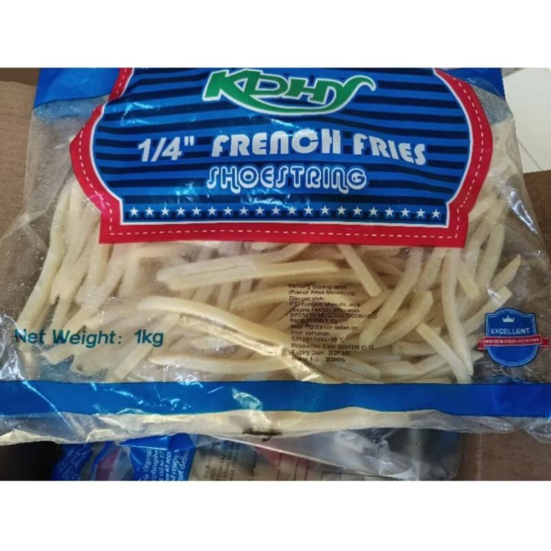 

FROZEN French Fries Shoestring KDHY/ kentang shoestring Frozen KDHY 1kg/ kentang goreng frozen