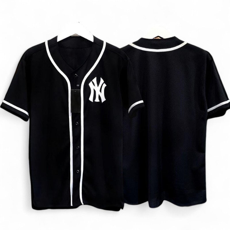 BAJU JERSEY BASEBALL NYY HITAM PRIA TERBARU ORIGINAL / BAJU BASEBALL PRIA WANITA