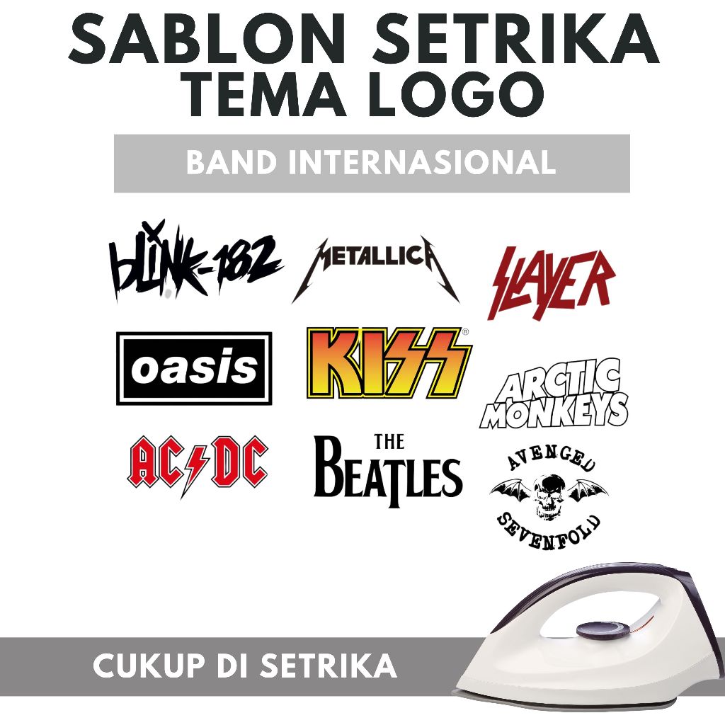 Sablon Setrika DTF Satuan Logo Band Siap Press Setrika
