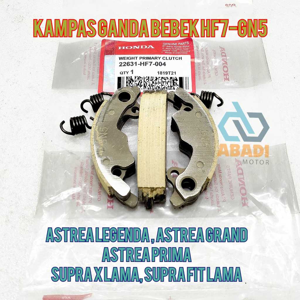 Kampas Ganda Bebek Only Ori Honda HF7-GN5 Astrea Grand Supra X 100 Legenda Prima Supra Fit Lama Kanv