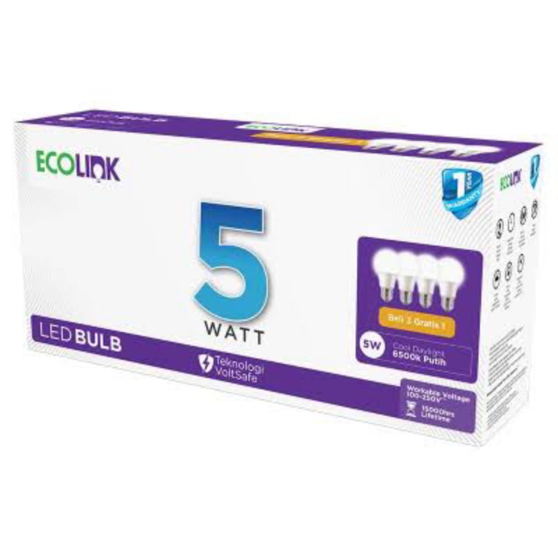 Promo Lampu LED Bulb  Ecolink 5Watt beli 3 gratis 1