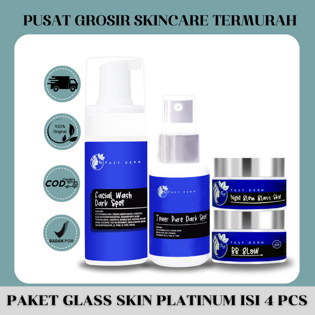 SKINCARE PAKET GLOW GLASSKIN PLATINUM FAST DERM ORIGINAL