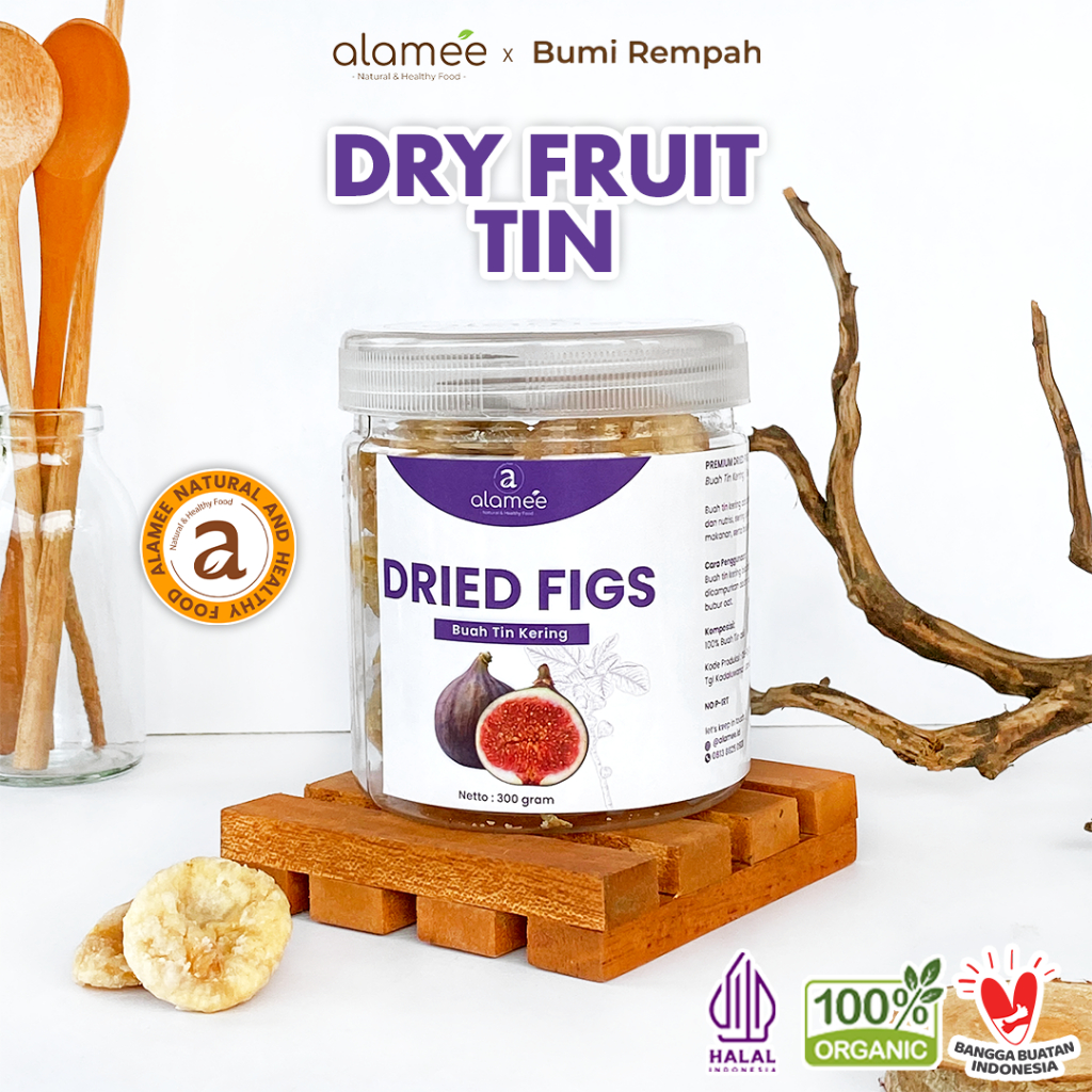 

ALAMEE Buah Tin Kering Cemilan Buah Sehat Dried Figs Buah Ara Kering Rendah Kalori 300gr