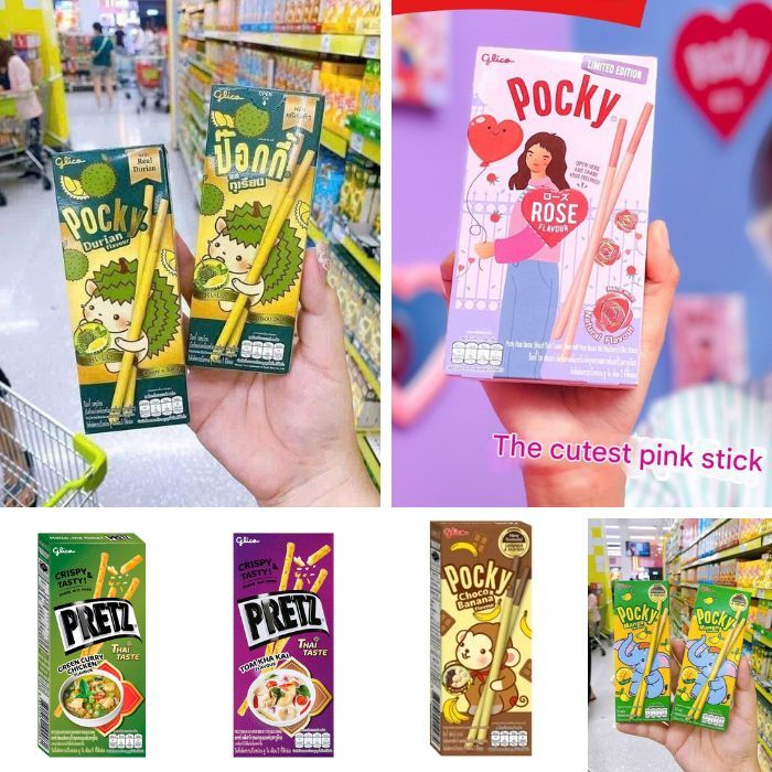 

Pocky/ Pretz Thailand Edition [Rose, Durian, Mango, Chocobanana, Green Curry,TomKhaKai]