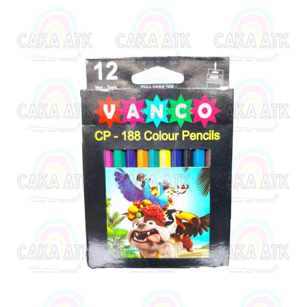 

[ 1 set ] Pensil Warna Pendek Vanco / Pensil Warna Murah / Pensil Warna 12 warna