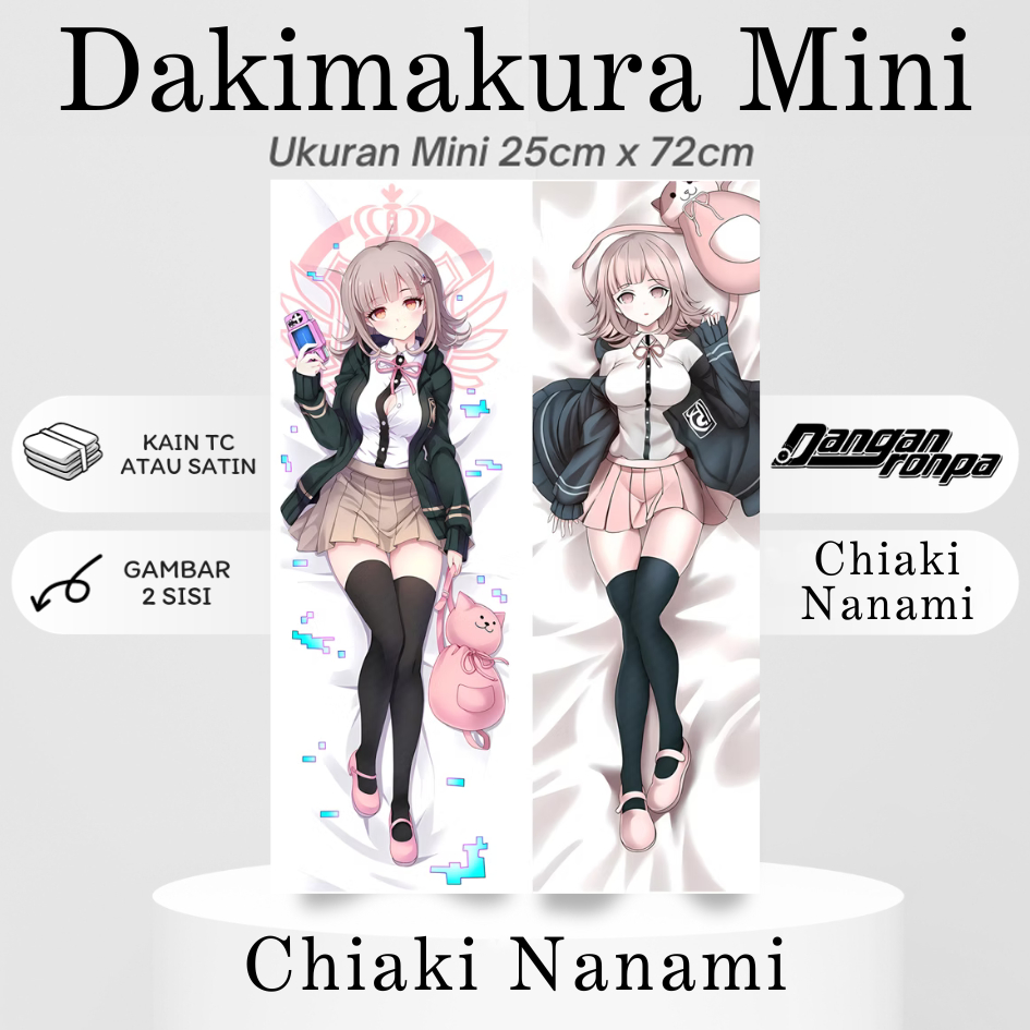 DAKIMAKURA Mini CHIAKI NANAMI - Sarung bantal Mini Waifu Anime DANGANROPA