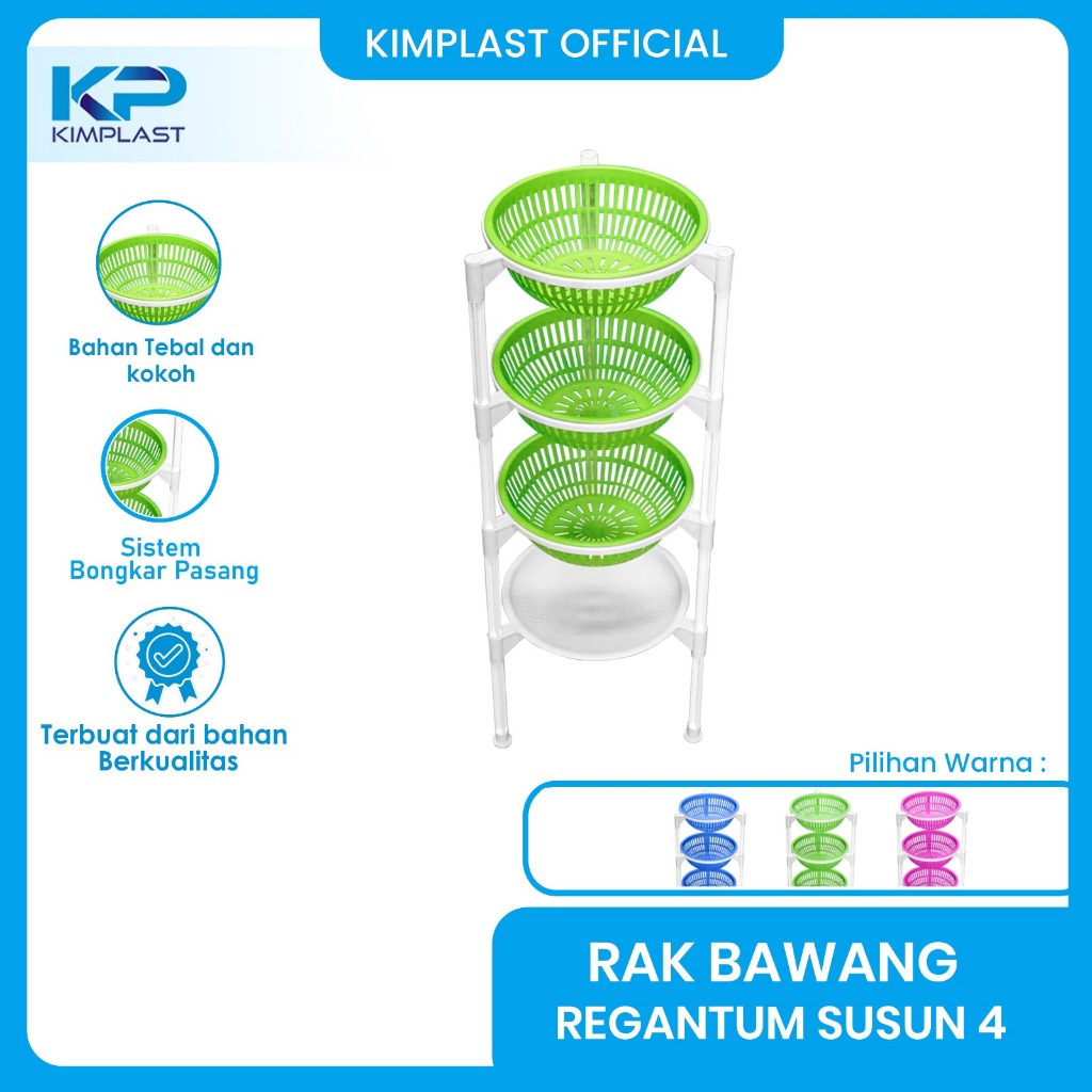 KIMPLAST Rak Bawang Regatum Susun 4/ Rak Dapur/ Rak Sayur/ Rak Bumbu Dapur/ Rak Plastik