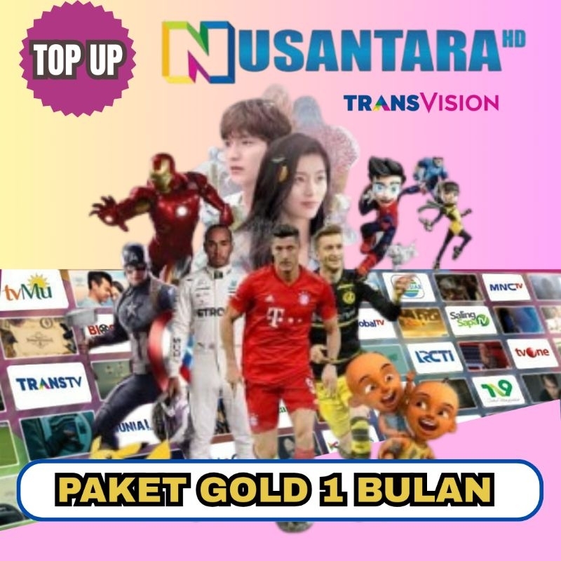 Nusantara HD Top Up Paket Gold 1 Bulan,3 Bulan,6 Bulan Dan 1 Tahun Langsung Aktif
