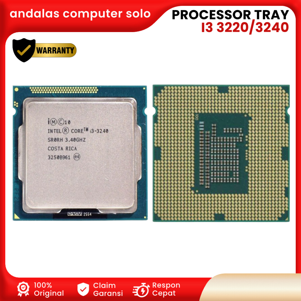PROCESSOR PROC TRAY INTEL CORE I3 3220/3225/3240/3245 3.40Ghz LGA 1155 PROCESSOR TRAY