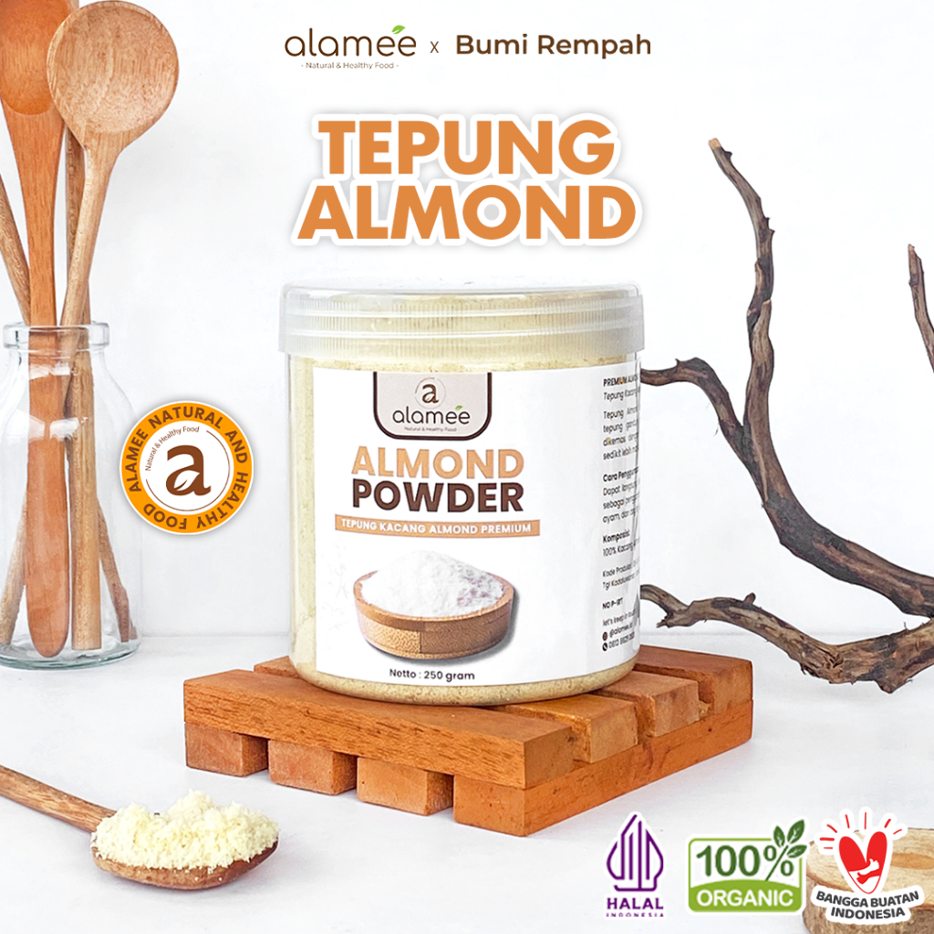 

ALAMEE Tepung Almond PREMIUM Bubuk Almond Powder Almond Flour Tanpa Campuran Gluten FREE 250gr