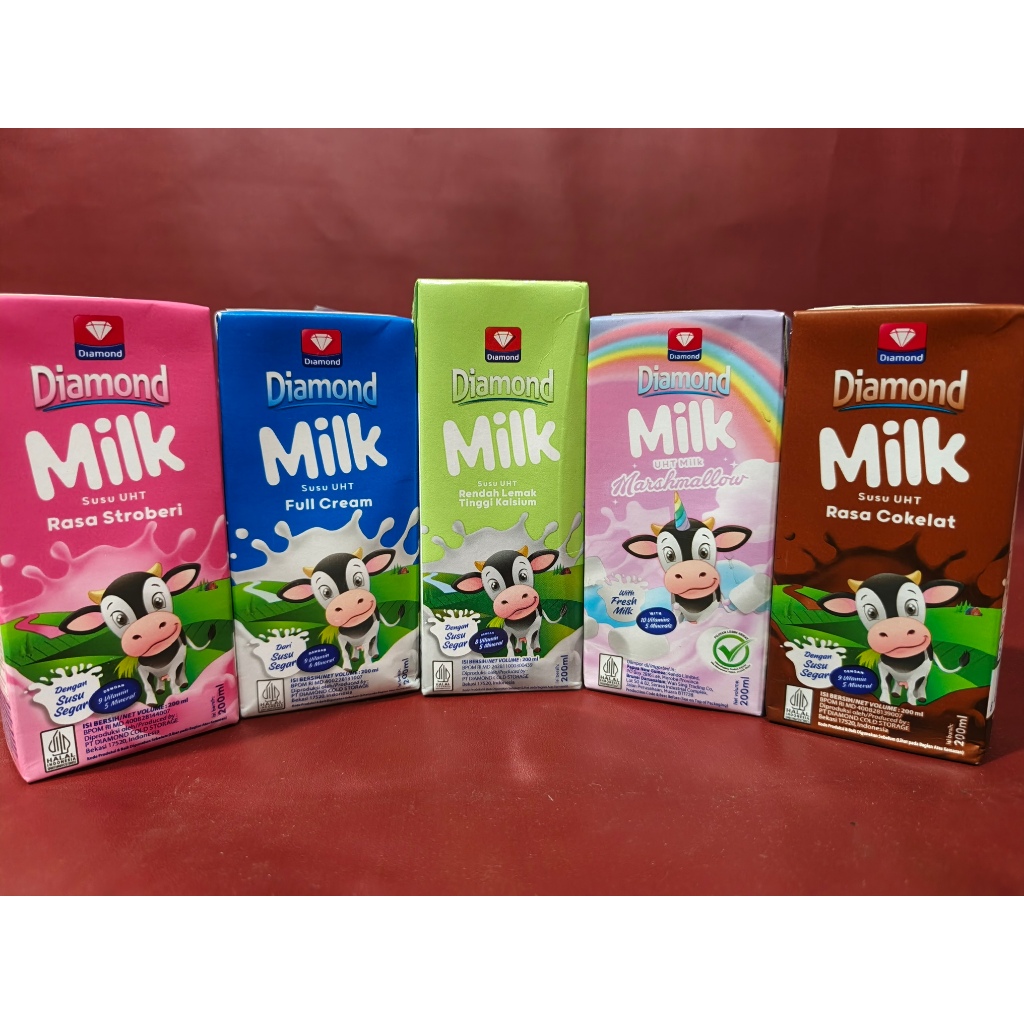 

Diamond UHT Milk Varian Rasa 200ml - Chcoolate | Strawberry | Full Cream | Marshmallow | Low Fat