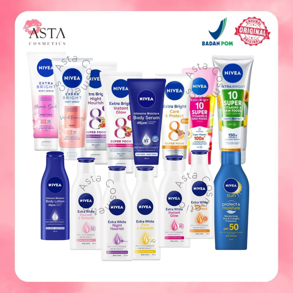 NIVEA Body Serum Extra White | Night | Repair Care Protect | Radiant | Glow | Hijab 190ml | Care and