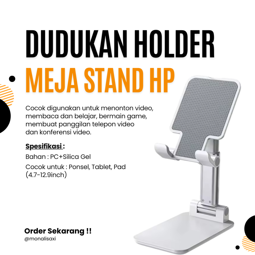 Dudukan Tatakan HP Lipat Universal Di Meja