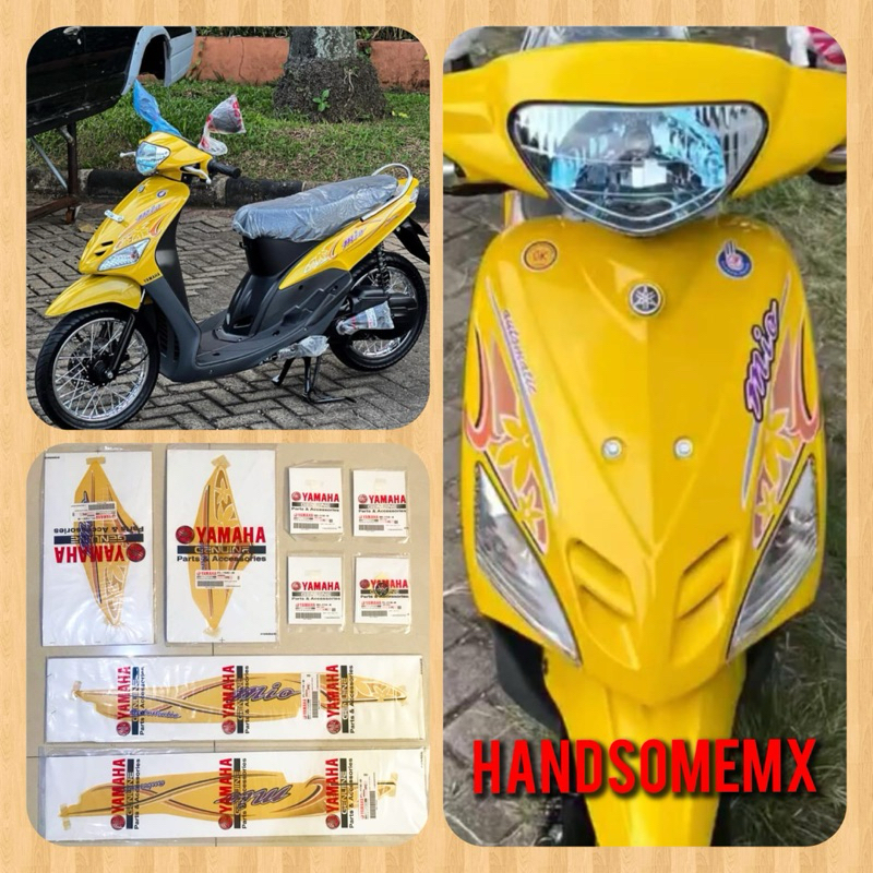 striping mio sporty kuning  sticker mio biru striping mio kuning sticker body mio biru muda