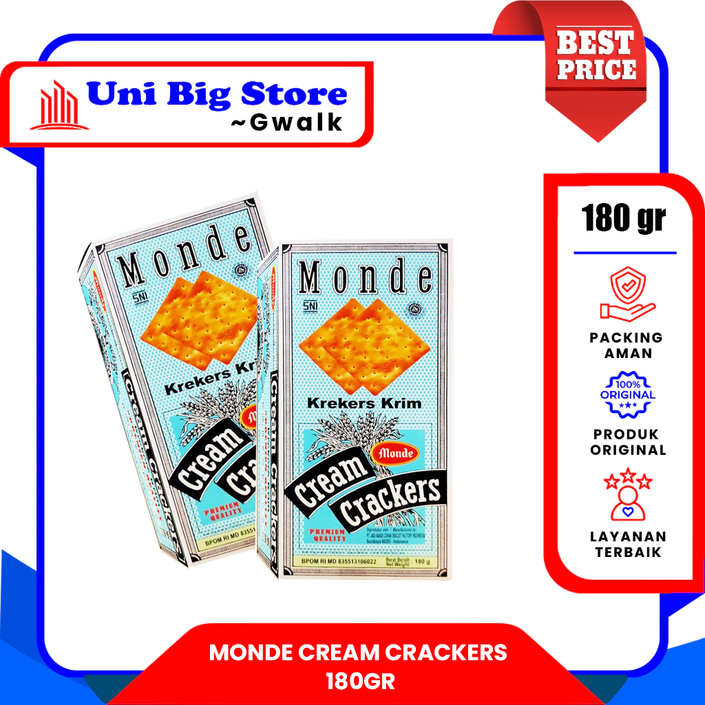 

MONDE CREAM CRACKERS GABEN GABIN KREKERS - 180 gr