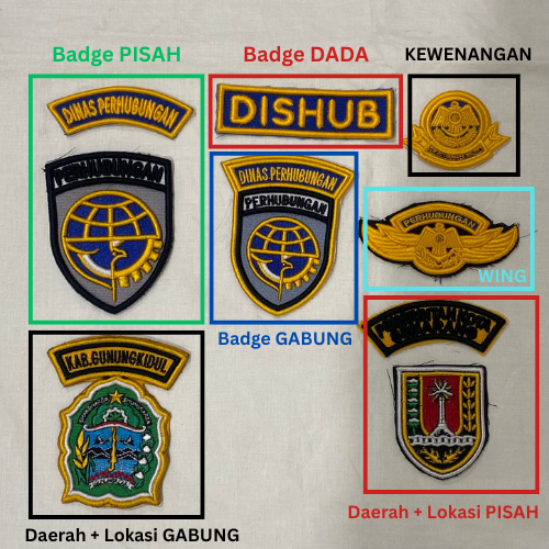 Badge Dishub Bordir Timbul Atribut Lengkap
