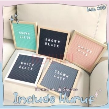 

HOW.R.U | 25x25 cm Letter Board Persegi Sudah Include Huruf / Papan Nama Bayi / Papan Menu / Dekorasi Rumah