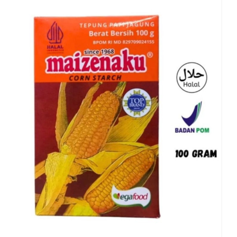 

tepung pati jagung maizena maisena maizenaku kemasan packing dus 100 gr