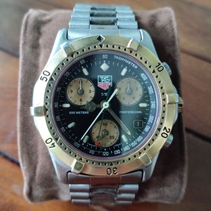 Vintage Tag Heuer Men's Quartz Chronograph Wristwatch Swiss Made Two Tone