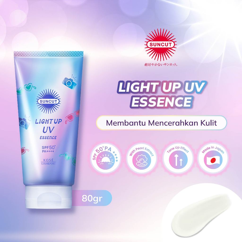 KOSE SUNCUT Light Up UV Essence 80gr (Sunscreen Essence Tone Up Brightening Effect)