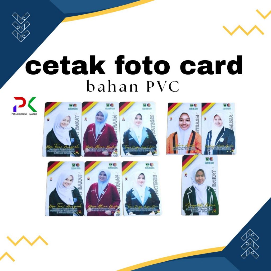 

Cetak fotocard Bahan Pvc,kartu Member pake Poto dan barcode desain custome,name tag min cetak 10pcs