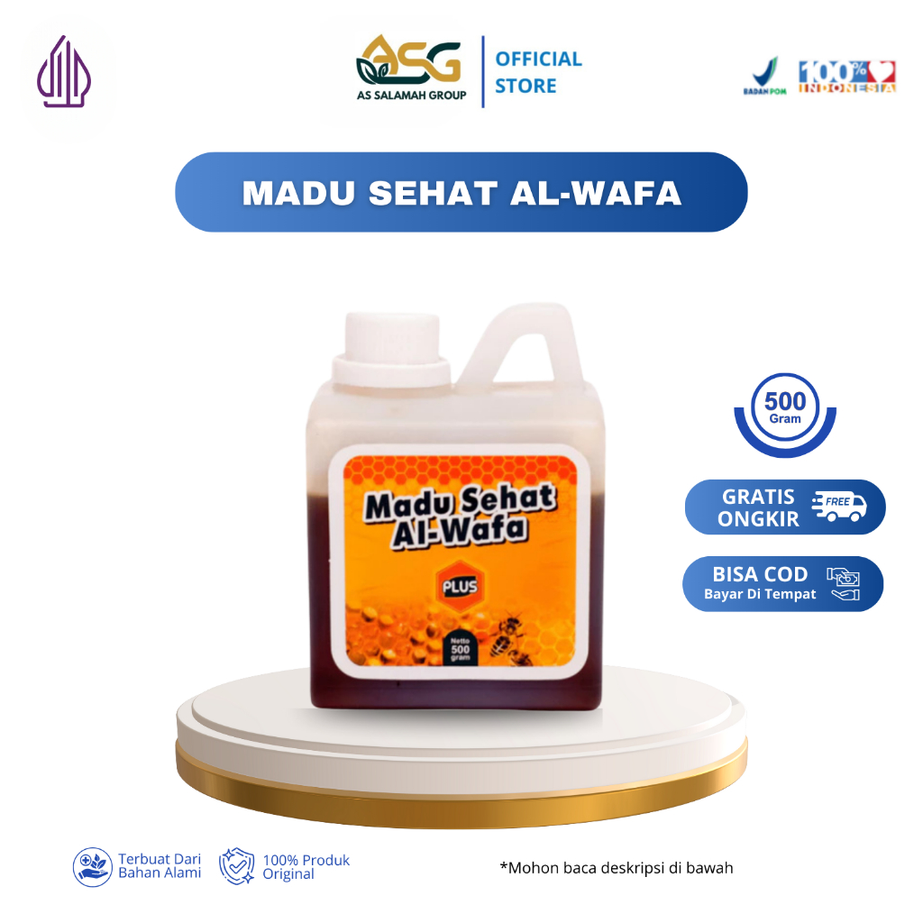 

Al Wafa - Madu Sehat Suplemen Kesehatan Alami Menjaga Stamina Tubuh 500 Gram