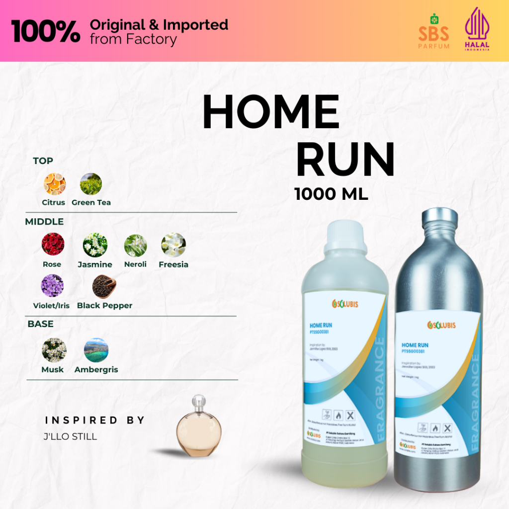 Bibit Parfum Murni Original [Home Run] | 1000ml - Inspired by Jennifer Lopez Still - Bibit Asli Ori 