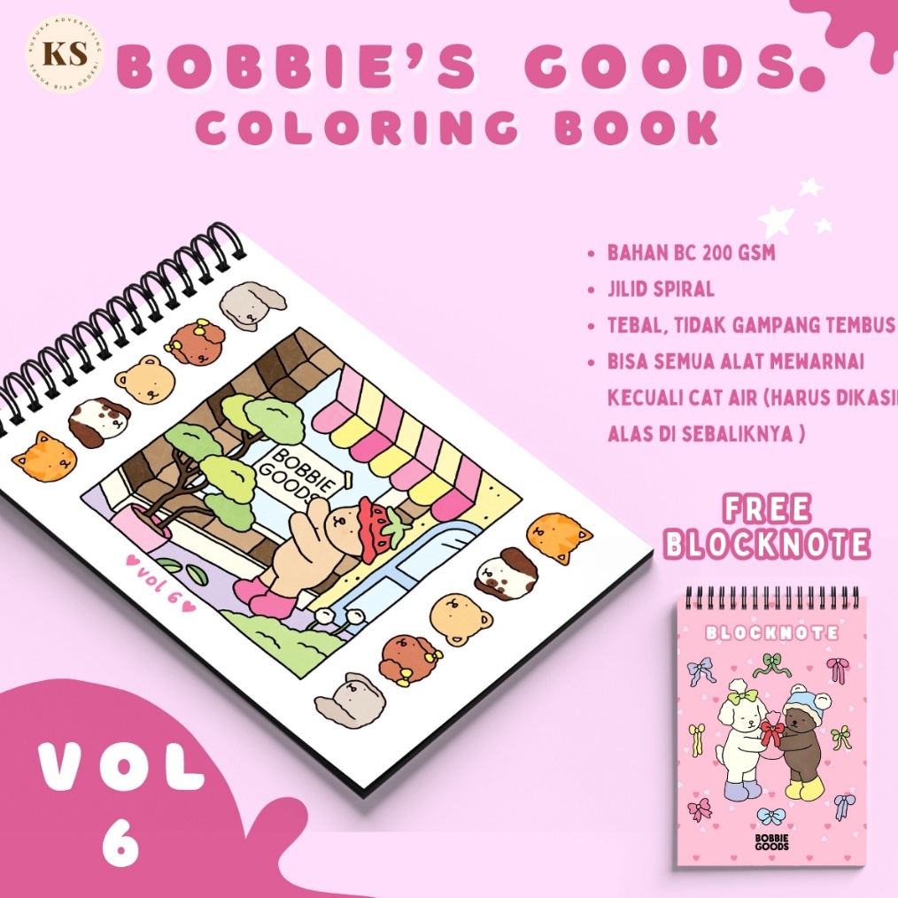

KODE K54K Bobbies Goods Vol6 Coloring Book Buku Mewarnai Anak Remaja Dewasa Aesthetic Kertas Tebal