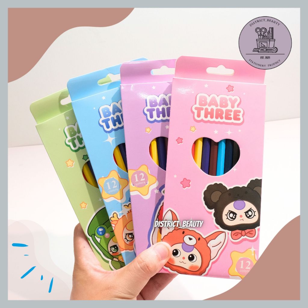 

PENSIL WARNA BABY THREE 12 WARNA PENSIL PENSIL WARNA PANJANG MOTIF BABY THREE ISI WARNA PENSIL WARNA ANAK LUCU TERMURAH