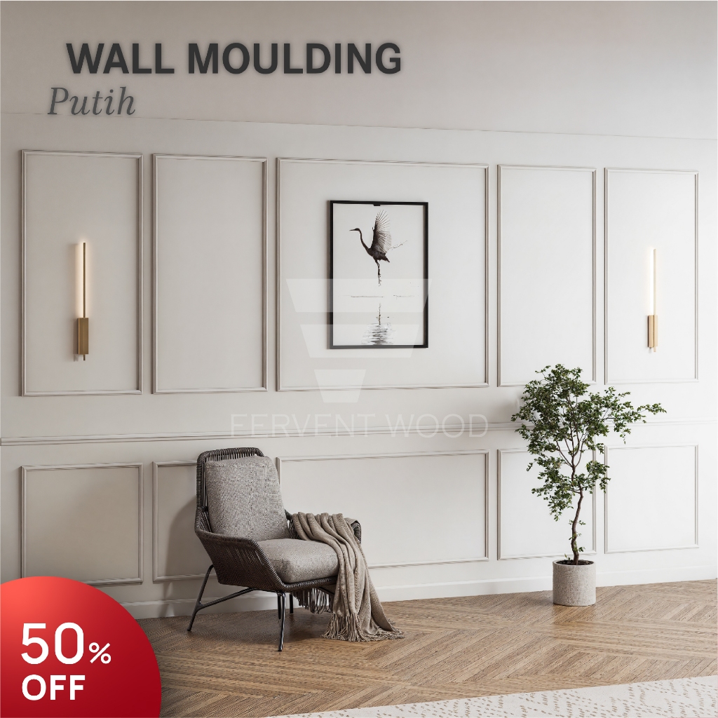 FERVENT WOOD Wall Moulding Molding Wainscoting Lis Dinding Profil Kayu