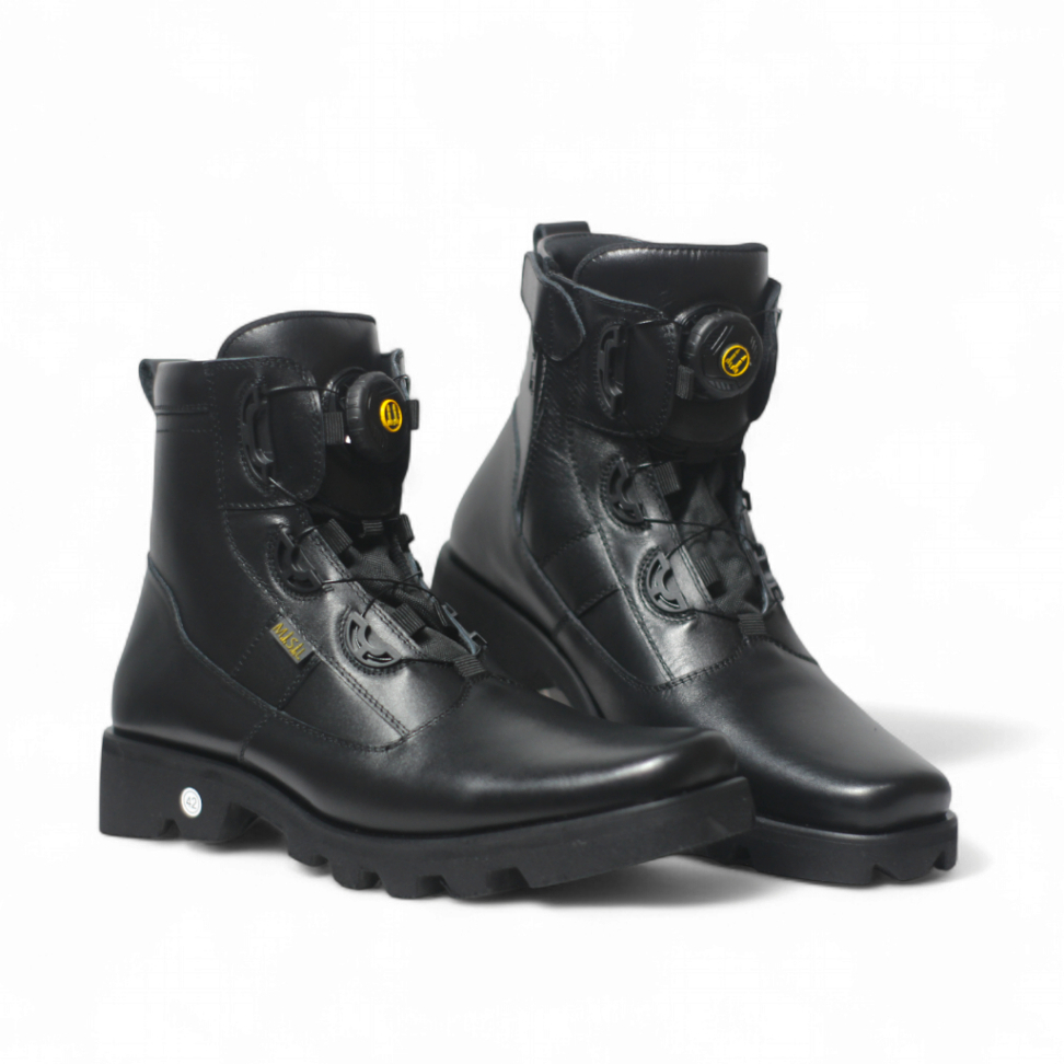 Sepatu PDH Tali Putar Kulit Sapi Asli Premium Merk Misil Dinas Kantor TNI POLRI SECURITY SATPAM