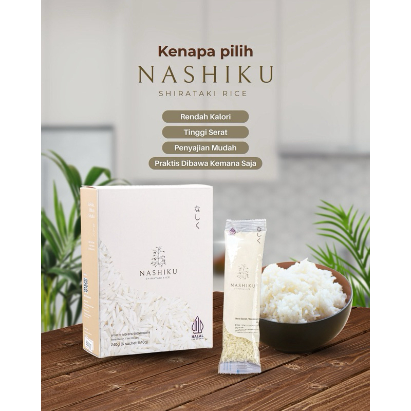 

Nashiku Shirataki Rice ( Beras Rendah Gula ) Isi 6 Sachet