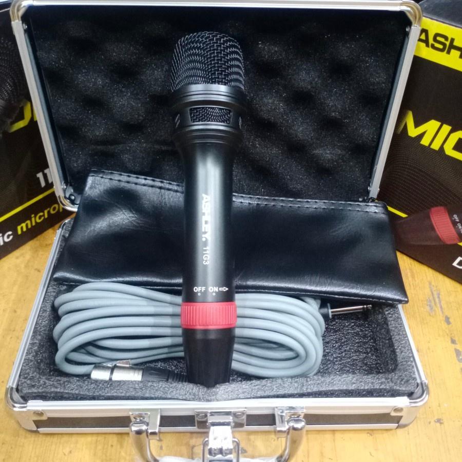 Microphone Vocal Ashley 11g3 mic 11 g3 kabel 5 meter free KOPER ORIGINAL