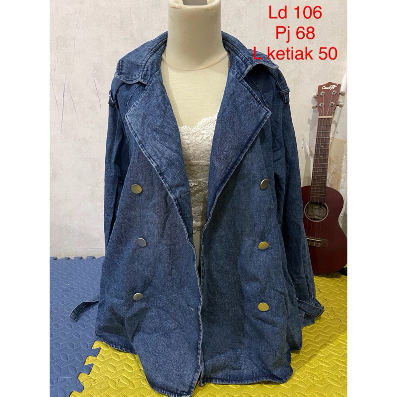 The mubrand long jaket jeans jaket denim model coat jeans wanita