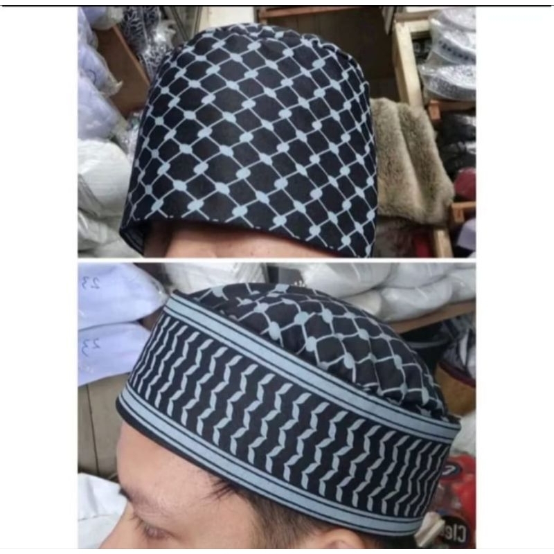 peci kupluk lipat Mesir motif sorban dua fungsi