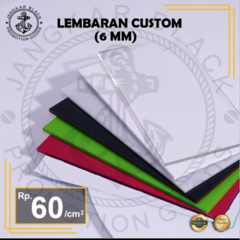 

6mm Akrilik Bening Lembarsn Potong Custom Bebas