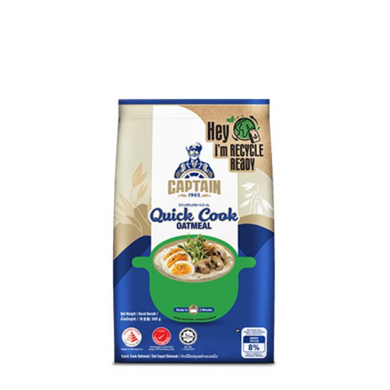 

Captain Quick Cook Oatmeal Biru 500 Gram